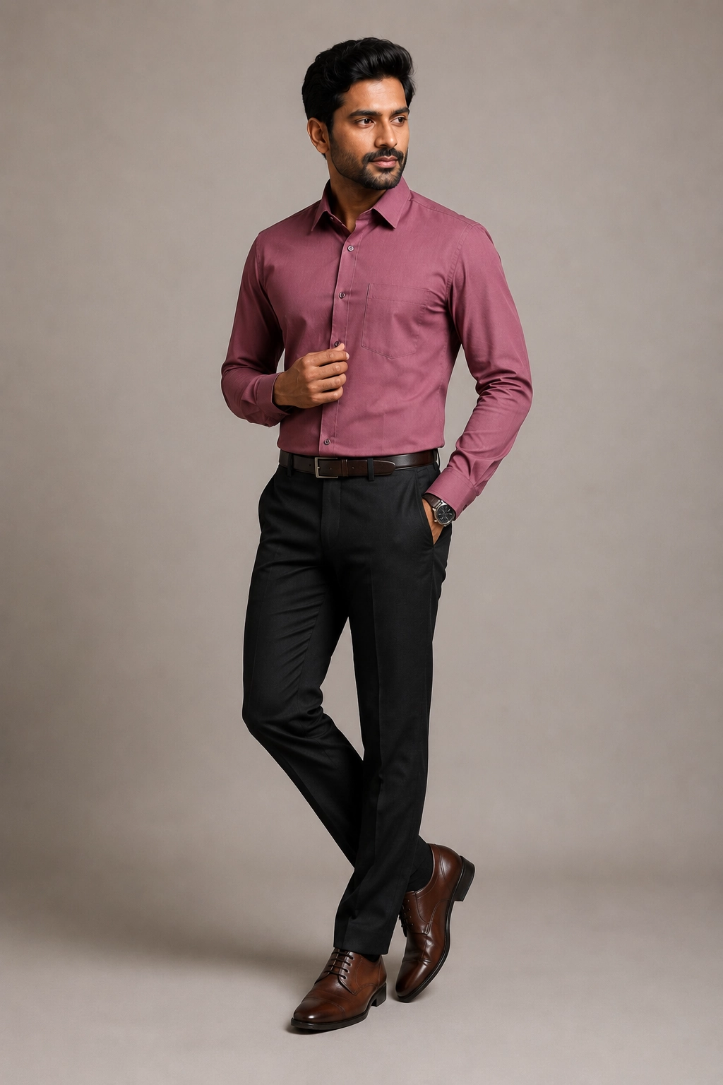 Handmade Tailored Premium Formal Shirt – Dusty Rose
