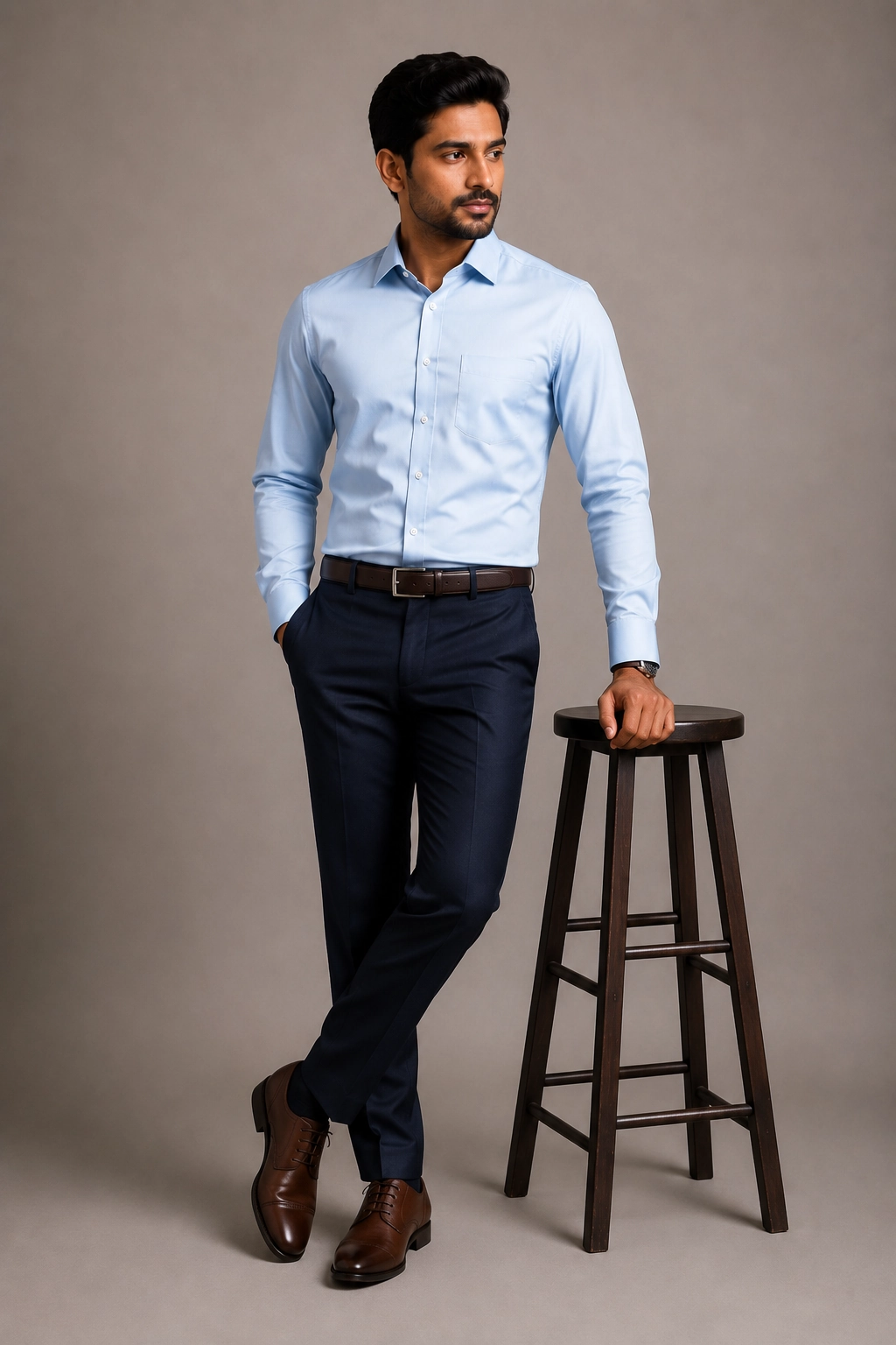 Classic Light Blue Formal Dress Shirt
