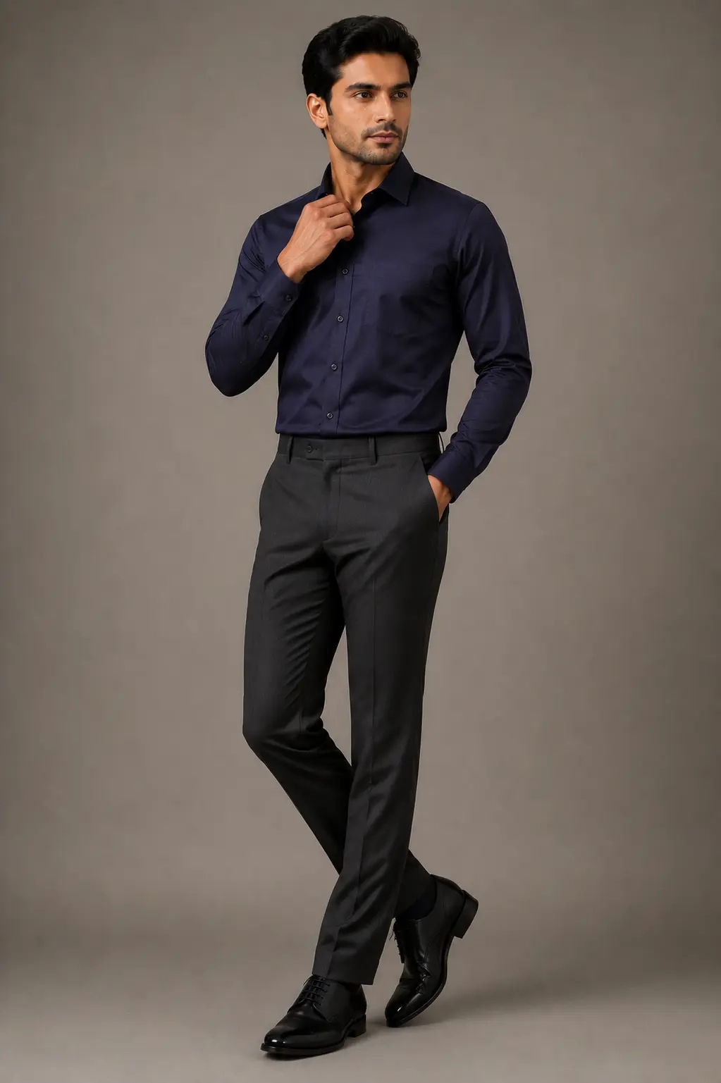 Blaze On Me London Men Premium Navy Blue Formal Shirt