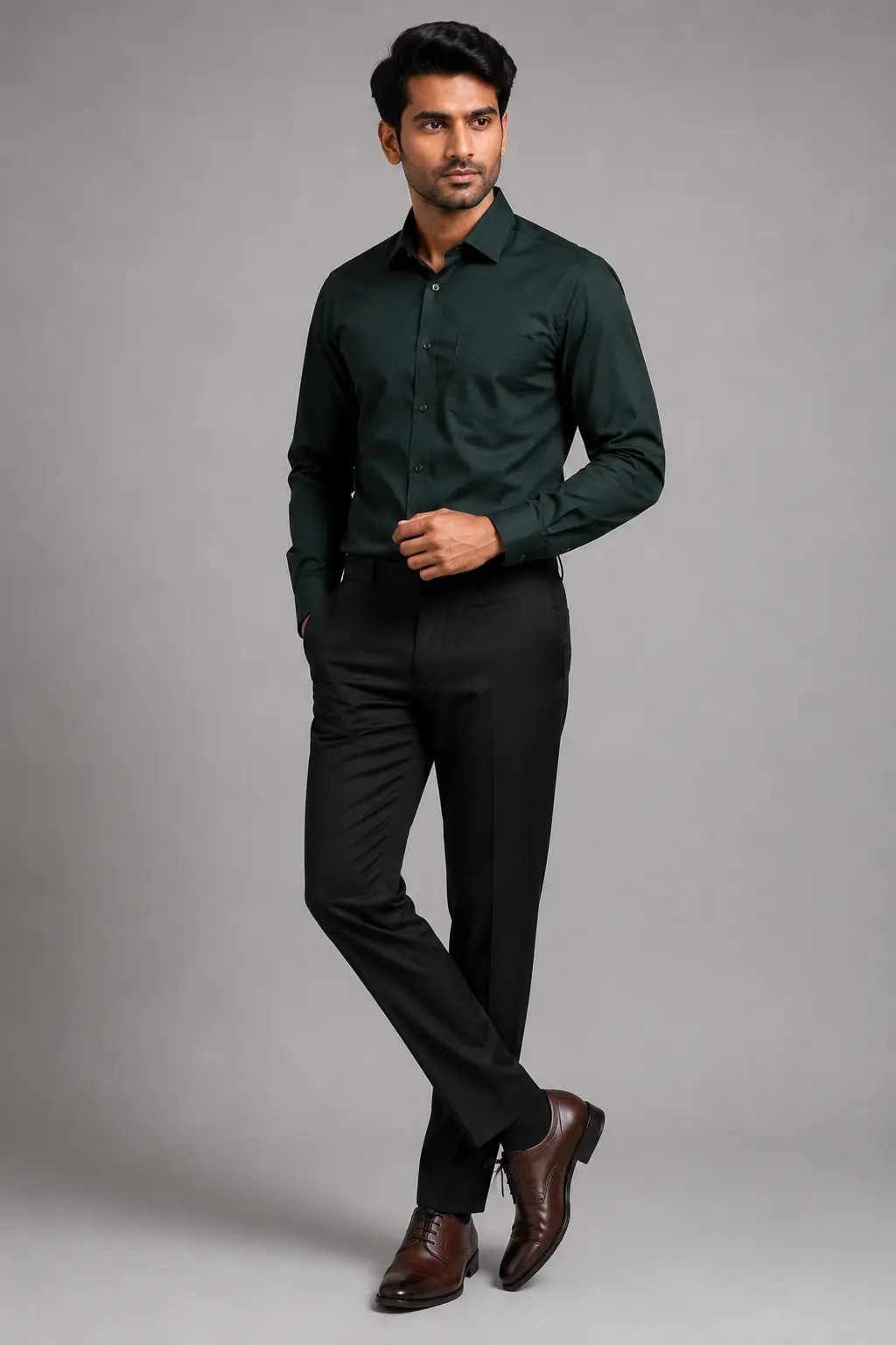 Blaze On Me London Men Premium Dark Green Formal Shirt