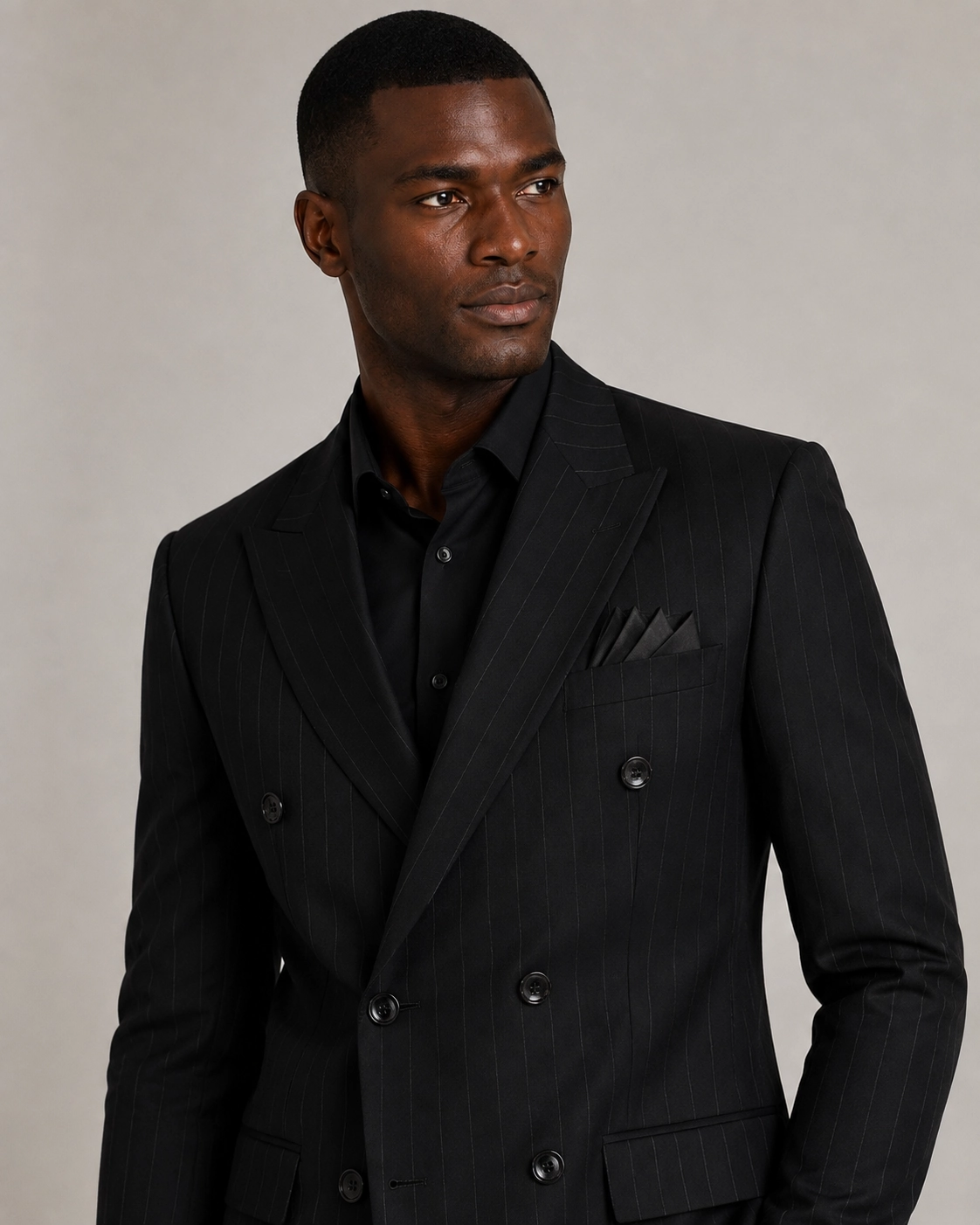 Midnight Pinstripe Double-Breasted Suit