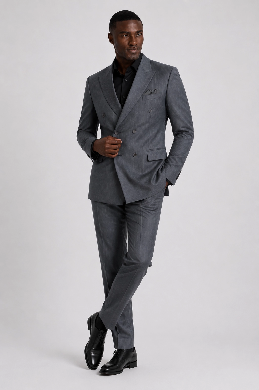The Executive Grey Double-Breasted Suit