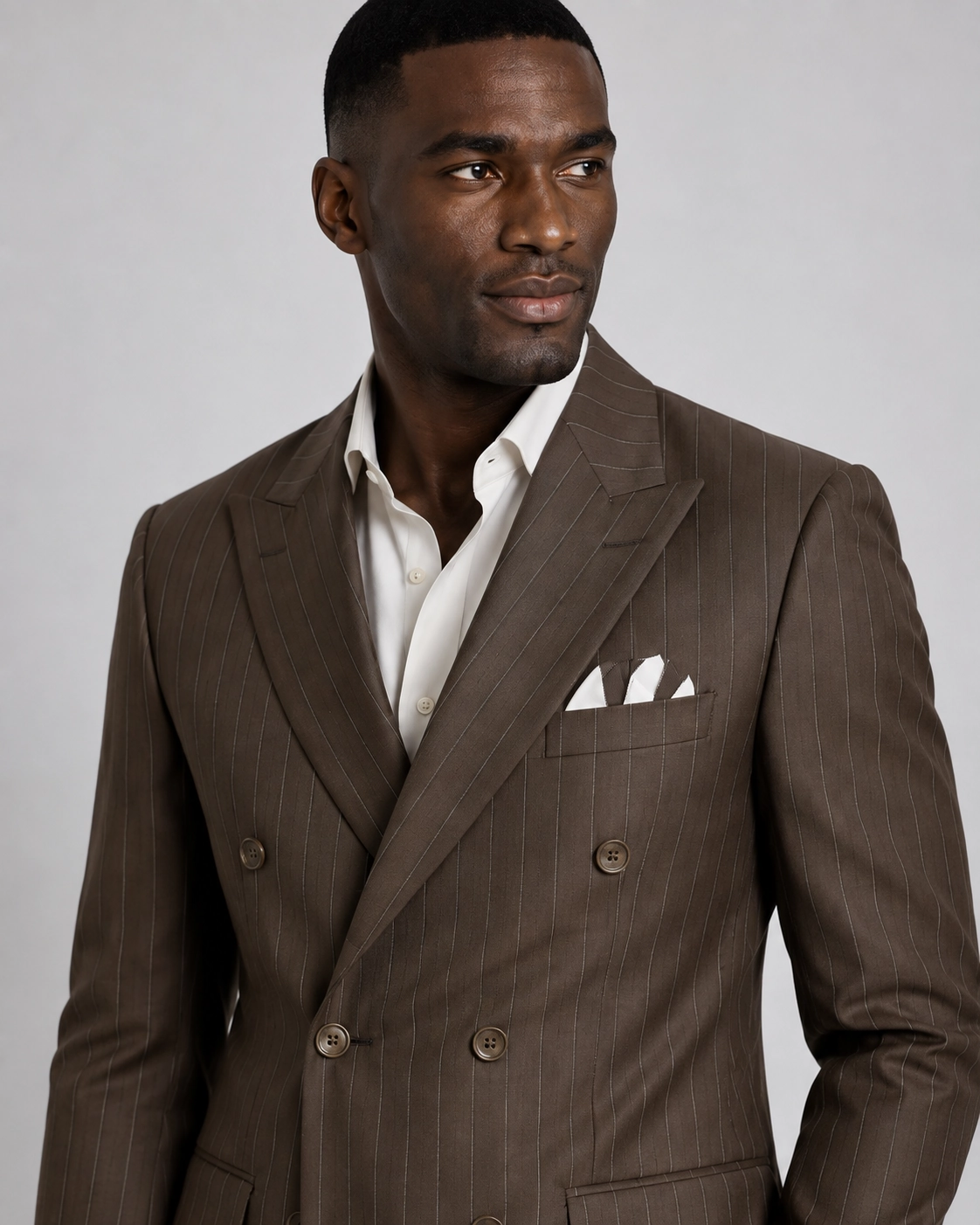The Signature Brown Pinstripe Suit