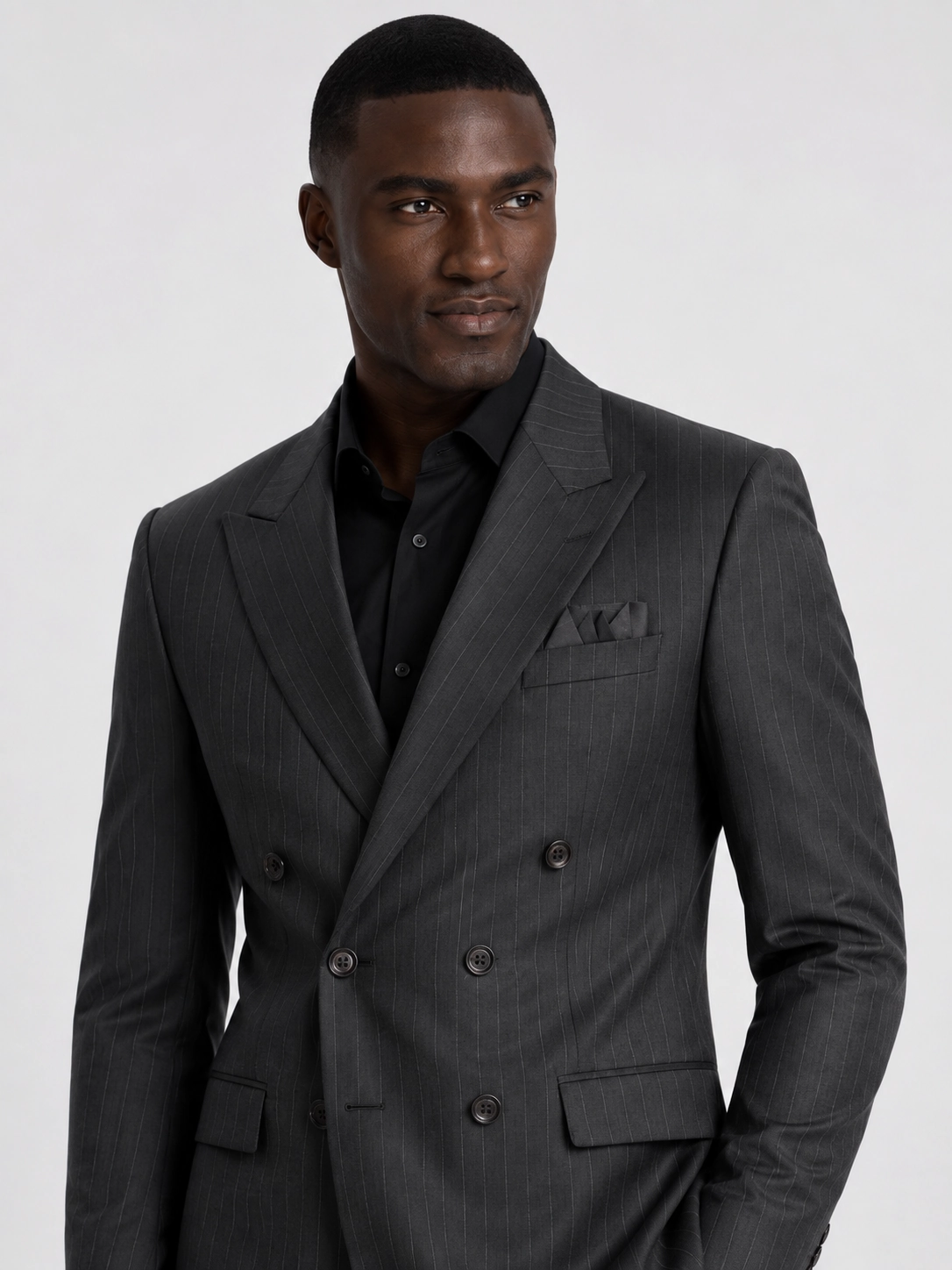 The Black Shadow Pinstripe Suit