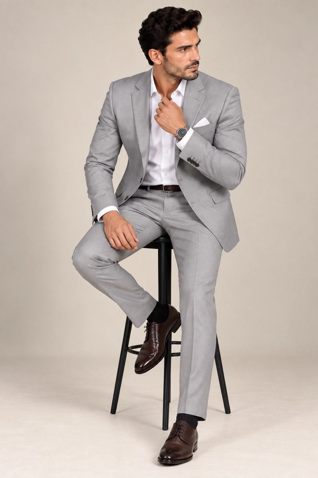 Pearl Grey Tailored Suit