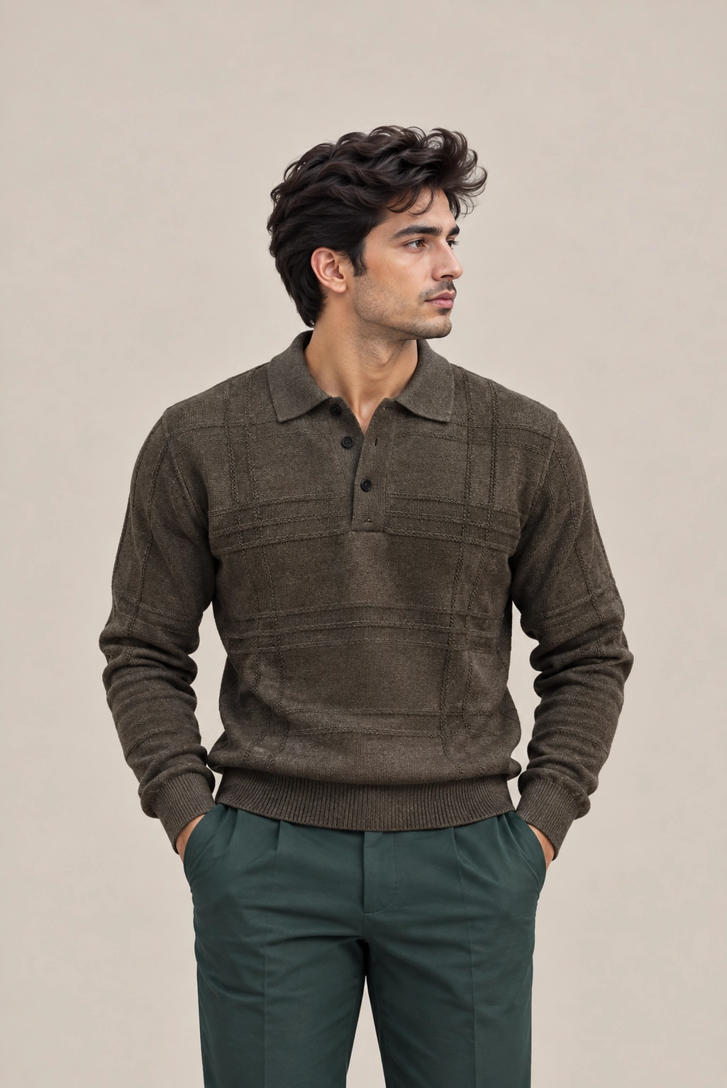 BOM Heritage Knit Polo – Mocha Brown