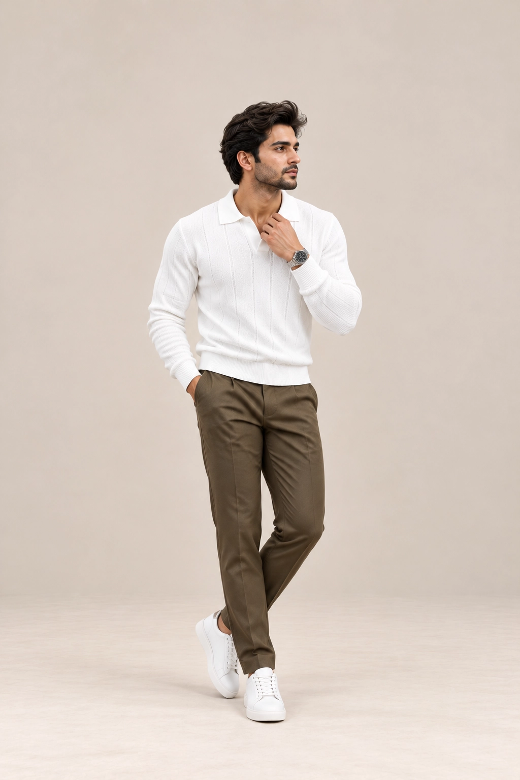 BOM Riviera Knit Polo – Ivory White
