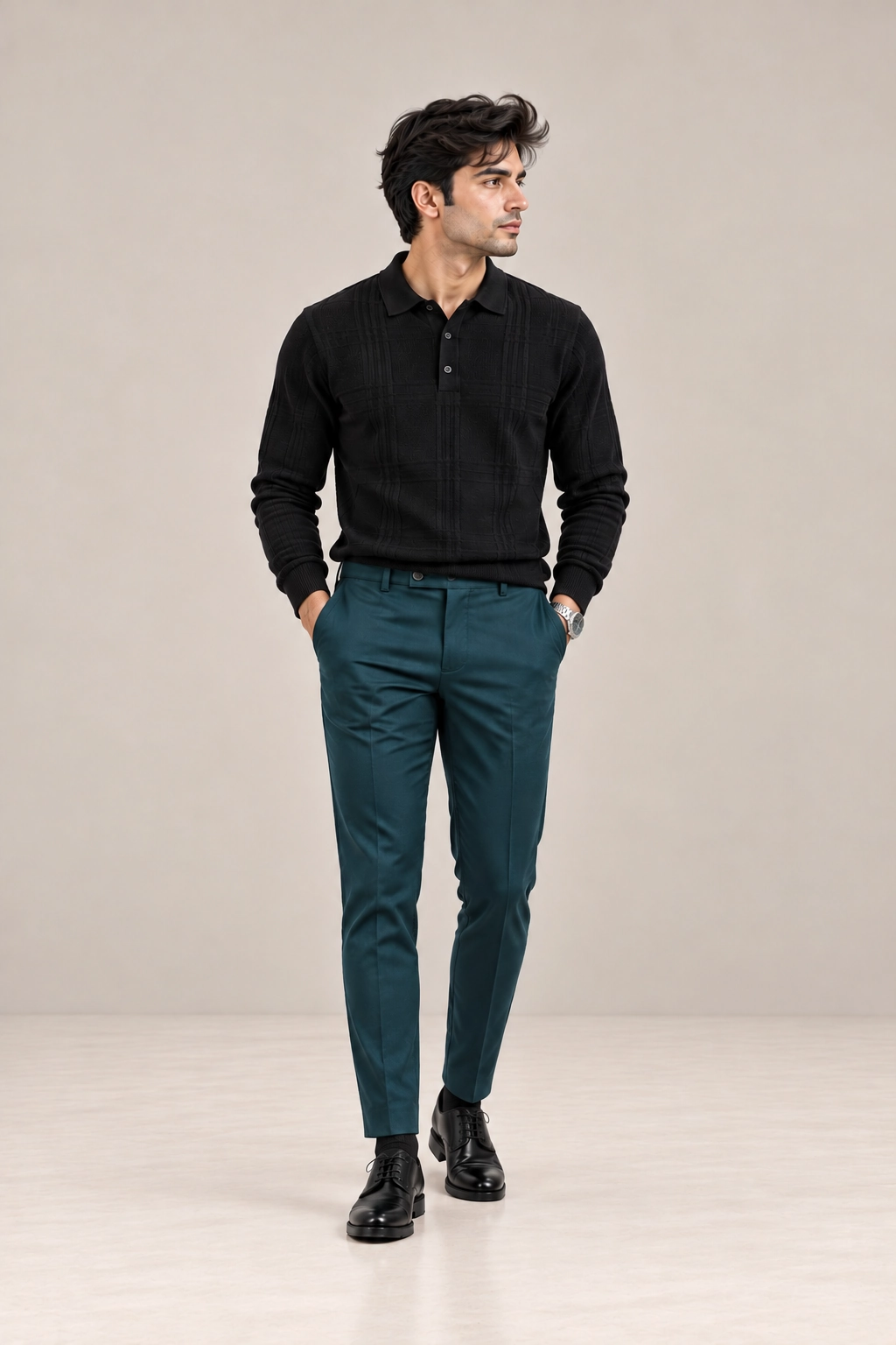 BOM Heritage Knit Polo – Classic Black